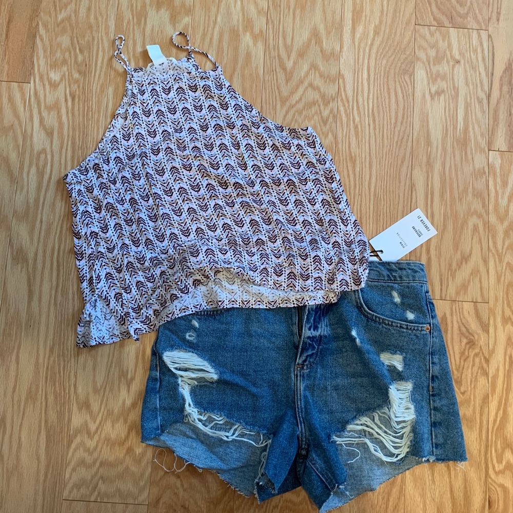 H&M colorful pattern halter top small